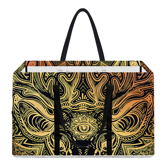 Spiritual Deer Mandala Print Utility Tote Bag