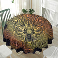 Spiritual Deer Mandala Print Waterproof Round Tablecloth