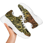 Spiritual Deer Mandala Print White Chunky Shoes