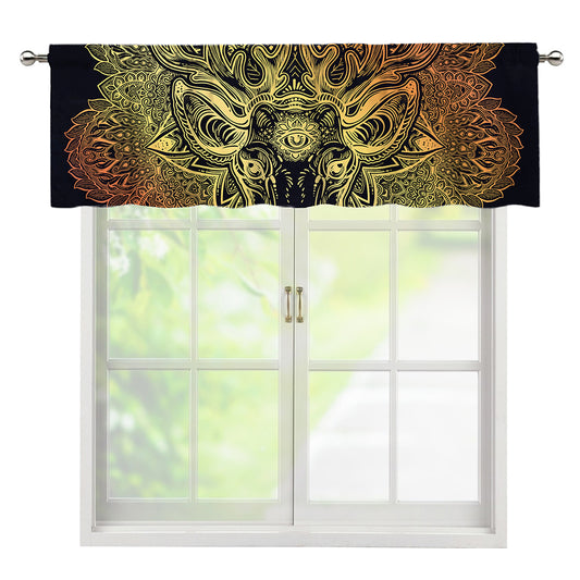Spiritual Deer Mandala Print Window Valance
