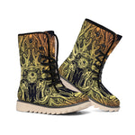 Spiritual Deer Mandala Print Winter Boots