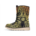 Spiritual Deer Mandala Print Winter Boots