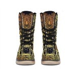 Spiritual Deer Mandala Print Winter Boots