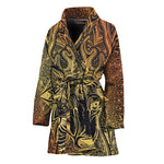 Spiritual Deer Mandala Print Women's Bathrobe