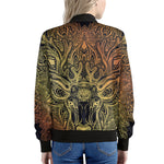 Spiritual Deer Mandala Print Women's Bomber Jacket
