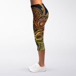 Spiritual Deer Mandala Print Women's Capri Leggings