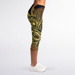 Spiritual Deer Mandala Print Women's Capri Leggings