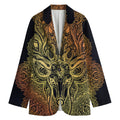 Spiritual Deer Mandala Print Women's Cotton Blazer