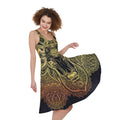 Spiritual Deer Mandala Print Sleeveless Knee Length Dress