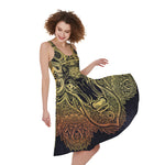 Spiritual Deer Mandala Print Women's Sleeveless Dress