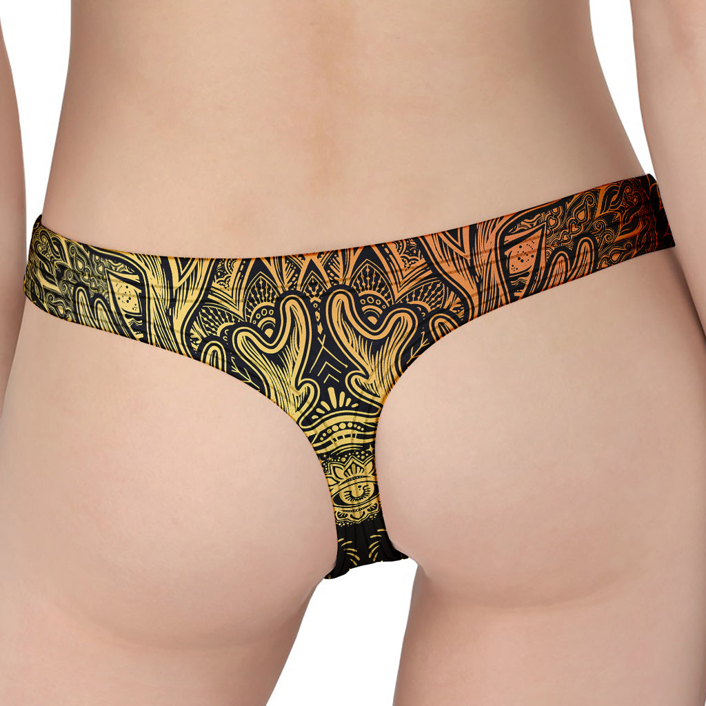 Spiritual Deer Mandala Print Women's Thong