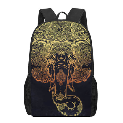 Spiritual Elephant Mandala Print 17 Inch Backpack