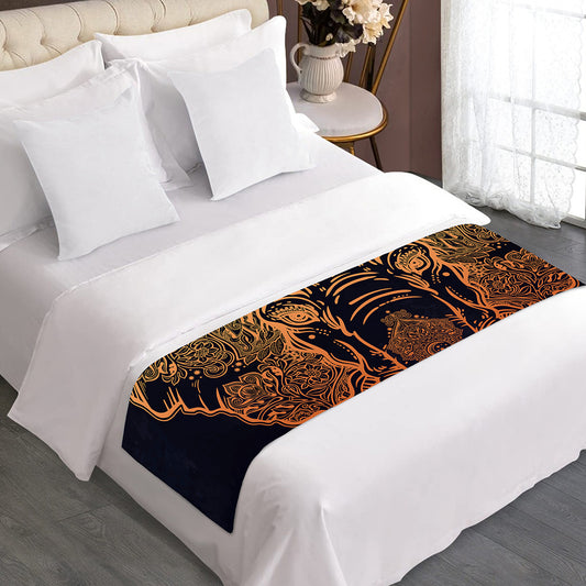 Spiritual Elephant Mandala Print Bed Runner
