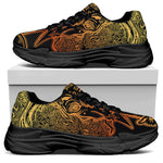 Spiritual Elephant Mandala Print Black Chunky Shoes