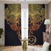 Spiritual Elephant Mandala Print Blackout Pencil Pleat Curtains