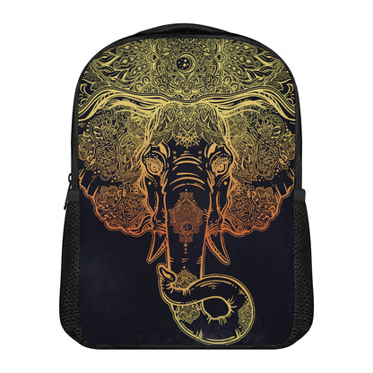 Spiritual Elephant Mandala Print Casual Backpack