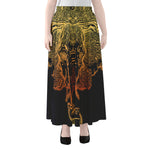 Spiritual Elephant Mandala Print Chiffon Maxi Skirt