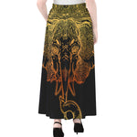 Spiritual Elephant Mandala Print Chiffon Maxi Skirt