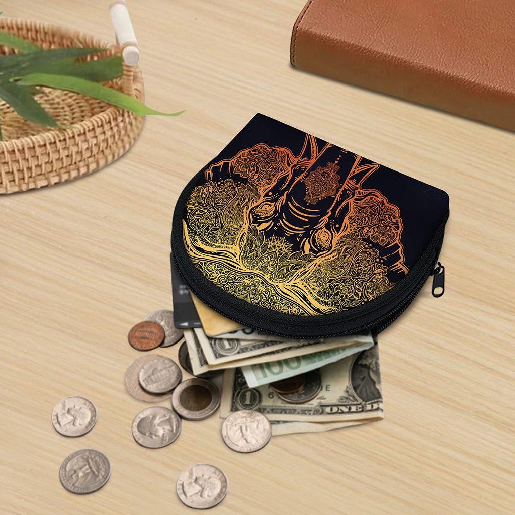 Spiritual Elephant Mandala Print Coin Purse