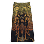 Spiritual Elephant Mandala Print Cotton Front Slit Maxi Skirt