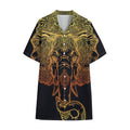 Spiritual Elephant Mandala Print Cotton Hawaiian Shirt