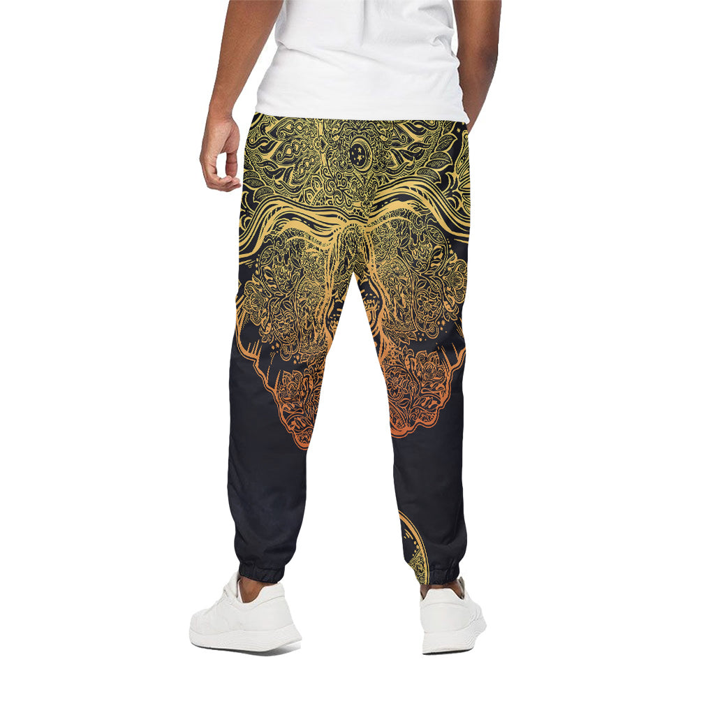 Spiritual Elephant Mandala Print Cotton Pants