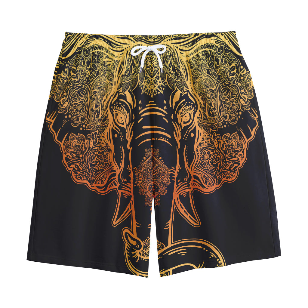 Spiritual Elephant Mandala Print Cotton Shorts