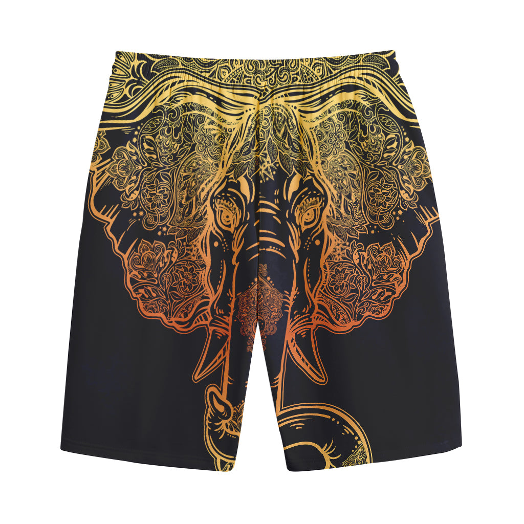 Spiritual Elephant Mandala Print Cotton Shorts