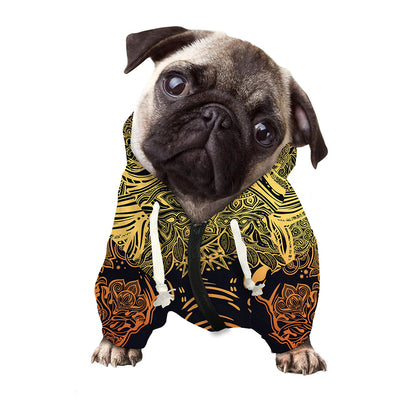 Spiritual Elephant Mandala Print Dog Zip Up Hoodie