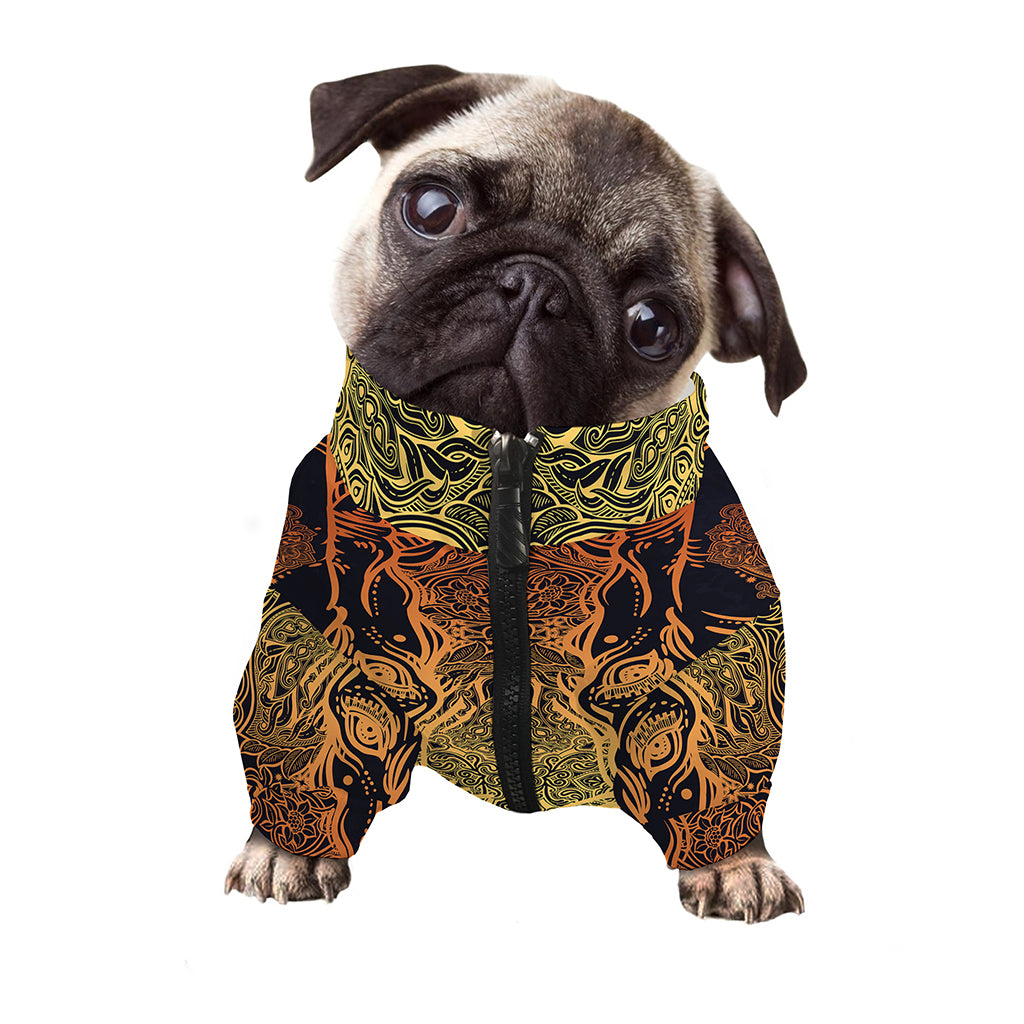 Spiritual Elephant Mandala Print Dog Zip Up Jacket