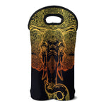 Spiritual Elephant Mandala Print Double Neoprene Wine Tote