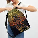 Spiritual Elephant Mandala Print Drawstring Backpack