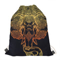 Spiritual Elephant Mandala Print Drawstring Bag