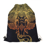 Spiritual Elephant Mandala Print Drawstring Bag