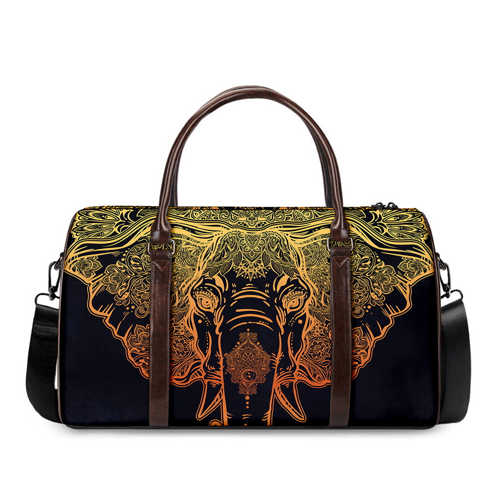 Spiritual Elephant Mandala Print Duffle Bag