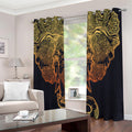 Spiritual Elephant Mandala Print Extra Wide Grommet Curtains