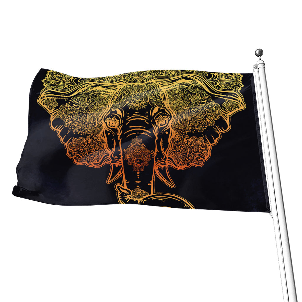 Spiritual Elephant Mandala Print Flag