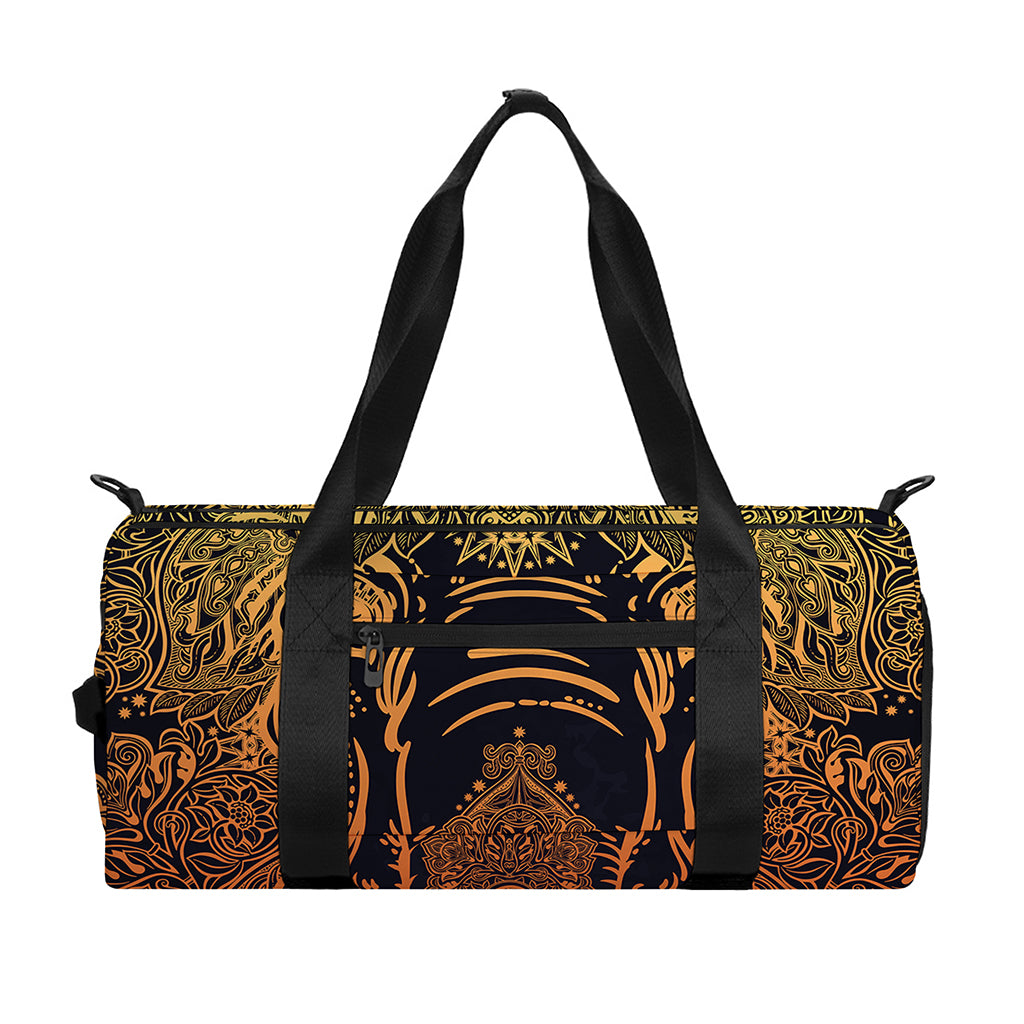 Spiritual Elephant Mandala Print Gym Bag