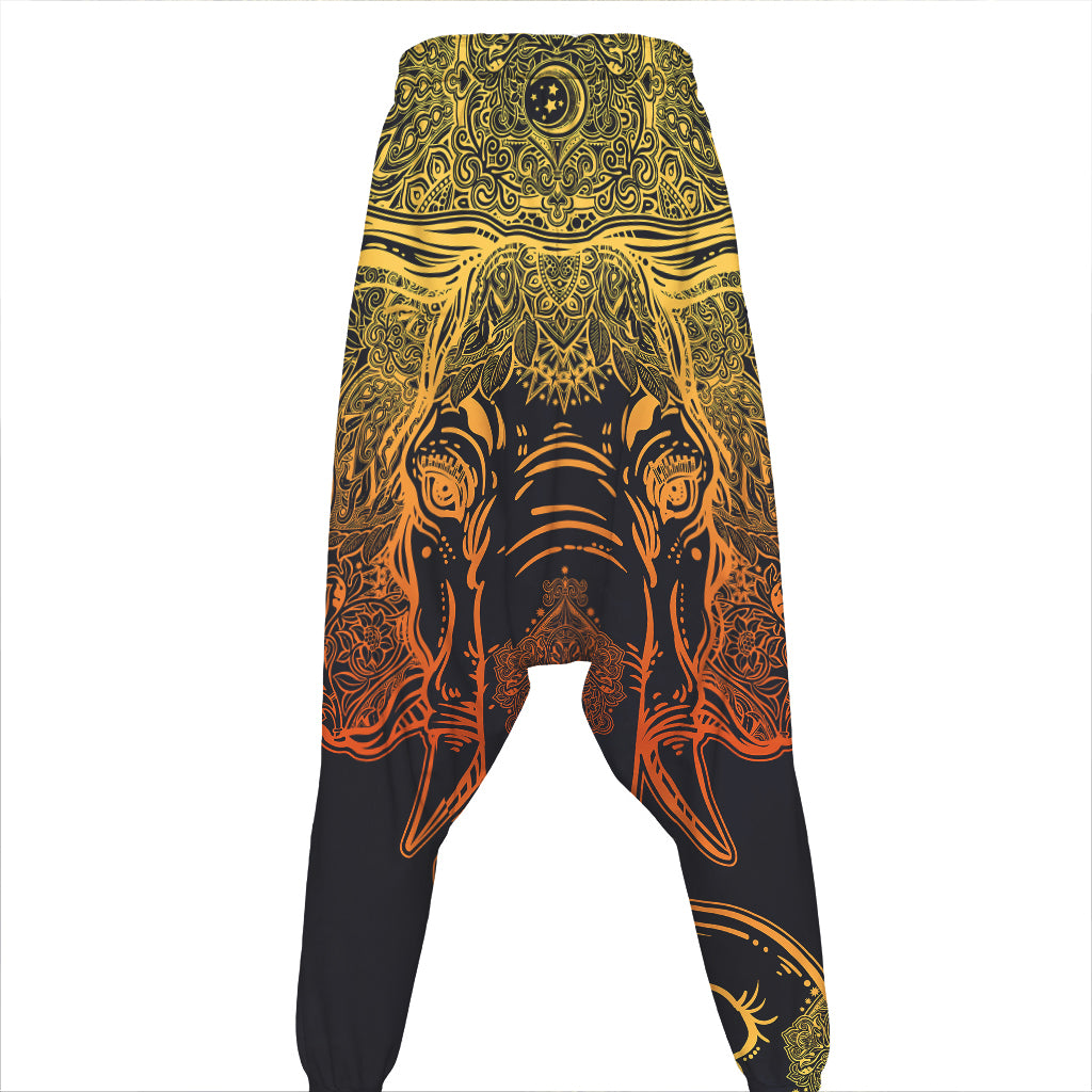 Spiritual Elephant Mandala Print Hammer Pants