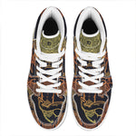 Spiritual Elephant Mandala Print High Top Leather Sneakers