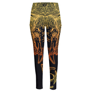 Spiritual Elephant Mandala Print High-Waisted Pocket Leggings