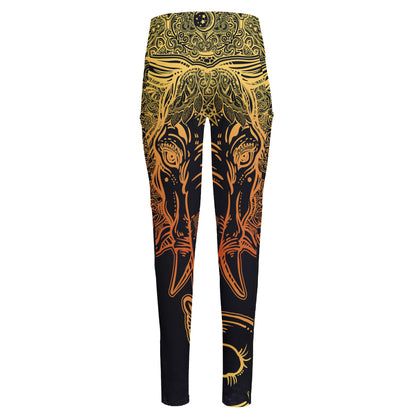 Spiritual Elephant Mandala Print High-Waisted Pocket Leggings