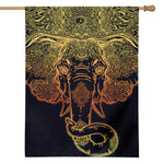 Spiritual Elephant Mandala Print House Flag