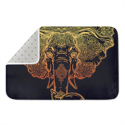 Spiritual Elephant Mandala Print Indoor Door Mat