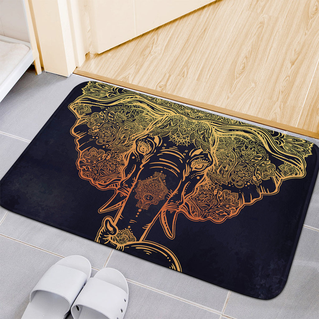 Spiritual Elephant Mandala Print Indoor Door Mat
