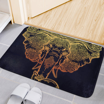 Spiritual Elephant Mandala Print Indoor Door Mat