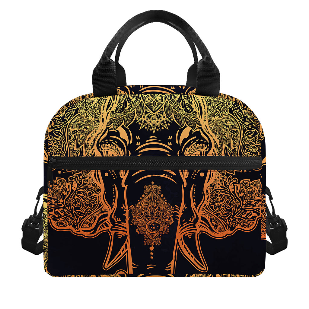 Spiritual Elephant Mandala Print Insulated Lunch Bag