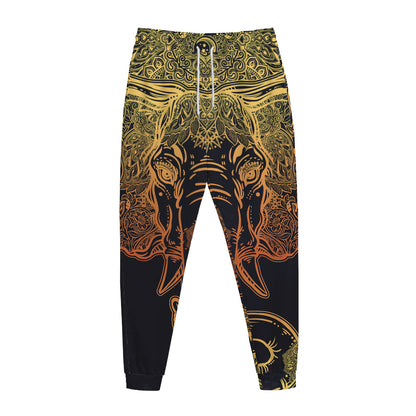 Spiritual Elephant Mandala Print Jogger Pants