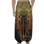 Spiritual Elephant Mandala Print Lantern Pants