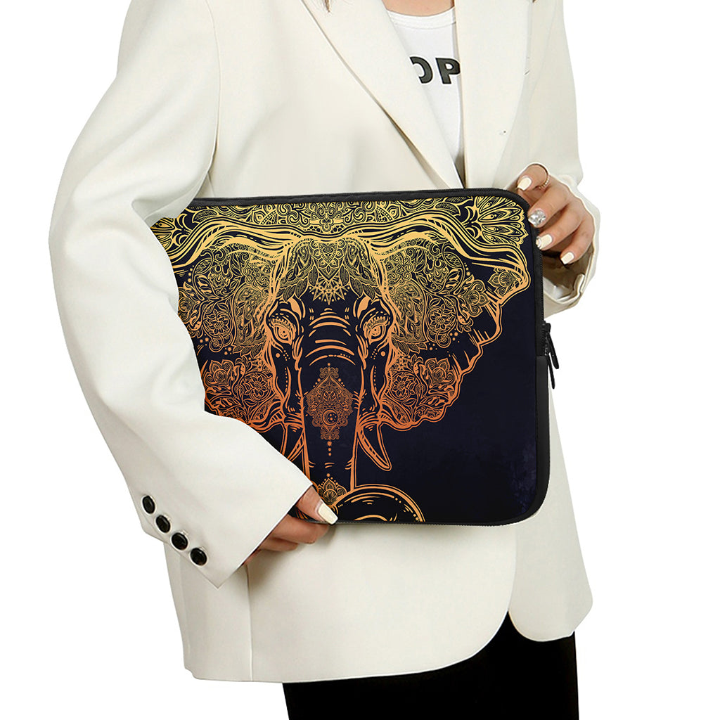 Spiritual Elephant Mandala Print Laptop Sleeve